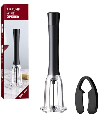 Tycoonest Korkenzieher Druckluft Weinöffner, Luftpumpe Weinflaschenöffner mit Kapselschneider Schnell zu öffnende Flaschen Elegantem Aussehen, Geschenk für Weinliebhaber, Partys, Hochzeiten