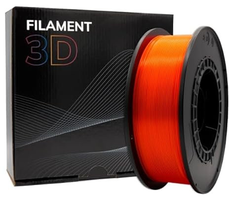 Filamento per Stampante 3D PLA Arancio Fluorescente, da 1,75 mm, Bobina da 1kg, Alta qualita, Filo Costante, Facilità di Stampa e Affidabile per Stampe Precise e Facilità di Stampa