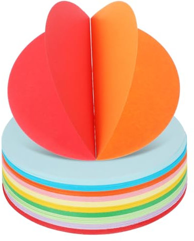 HOMSFOU 500 Blätter Bunte Runde Origami Faltblätter Pastellfarben Stabiles Bastelpapier Vielseitig Für Diy Handwerk Dekoration Und Kreative Arbeiten