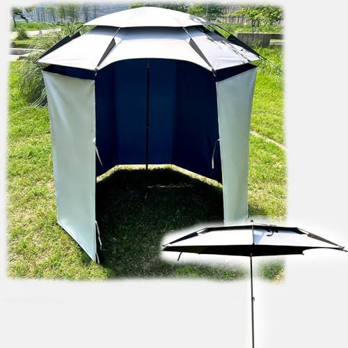ZYXQQJ Sonnenschirm Strand Sonnenschutz UPF 50+ Angelschirm Reise-Strandschirm Mit Tragetasche Strandzelt Windschutz Strandmuschel