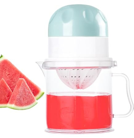 Spremiagrumi Manuale - Spremifrutta Manuale Per Arance E | Estrattore Senza Polpa, Utensile da Cucina con Bicchiere Trasparente 450ml per Casa, Ristorante, Viaggi, Palestra, Campeggio e Picnic