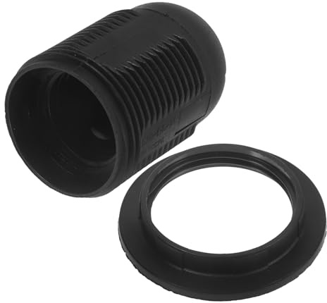 IWOWHERO E26 Threaded Lamp Holder Socket, Black Flame-Retardant Light Bulb Holder Base for Pendant Lights and DIY Lamp Parts, Compatible with 250v Fixtures for Home and Industrial Use