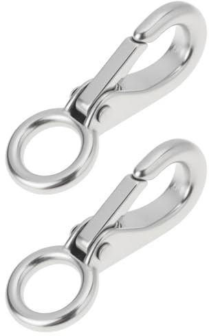 SG Store 2pcs Size0 55mm Quick Release Snap Hook with 10mm Fixed Eye 304 Stainless Steel