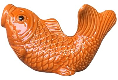 ZYZSY Gargouille en céramique pour Mini étangs – Cracheur D'étang – Décoration de Balcon – Résistant aux intempéries – pour Embellir Et Espaces Extérieurs(Orange)