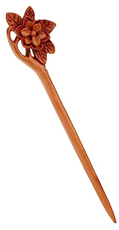 DECORNIJIA Baguette à Cheveux Bois Sculpté Épingle Rétro Pour Chignon Coiffure Hanfu Femme Épingle à Cheveux Bois