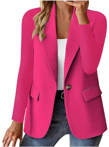 Genérico Blazer de Mujer Casual – Saco Largo de Manga Larga con Botón y Estilo Elegant