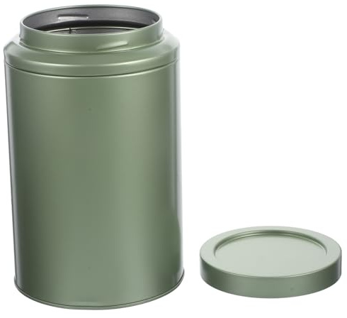 FUNNETOYU Bote de Lata para Almacenamiento de Té Hermético con Tapa Envase de Hojalata Resistente para Sueltas Azúcar y Especias para Cocina y Hogar Color Verde Grande