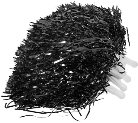 CONGARTENO Pompons De Cheerleading 10 Pièces en Pet Et Abs Noir Accessoires pour Équipes Universitaires Et Événements Sportifs