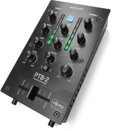 Reloop PTB-2 - Kompakter, mobil einsetzbarer 2+1-Kanal DJ-Mixer