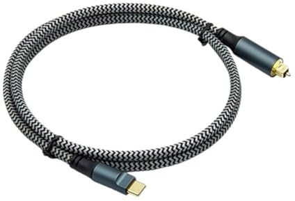 Bosiyrggrl For/Soundbar, Speakers Compatible 3 Meter Braided USB-C to Optical Audio Cable with Plated Connectors