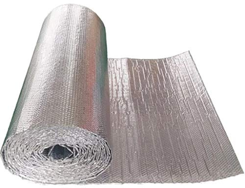Folie Isolierrolle, Doppelte Aluminium-Luftpolsterfolien-Isolierrolle, selbstklebend, reflektierend, 1 m x 1–10 m(1mx6m)