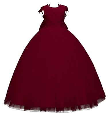 Abito da ragazza, cerimonia, matrimonio, principessa, fiori estivi, in cotone, senza maniche, chic, per bambini, battesimo, sera, festa, spettacolo, abito puro A152, Vino, 12-13 Anni