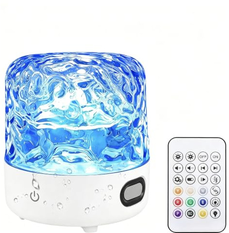 Shower Light,16 Colors Ocean Wave Lamp,Shower Lamp Waterproof with Bluetooth Speaker & White Noise, Bathroom Lamp Waterproof,Remote & Touch Control,Rechargeable for Bathroom Bathtub Bedroom Party