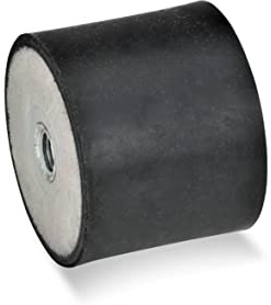 Ganter Normelemente GN 351-25-20-M6-EE-55 351-25-20-M6-EE-55-Gummipuffer, schwarz, Gewinde: M6 Durchmesser: 25mm, 10 Stück