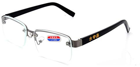 VOCD Gafas De Lectura De Medio Marco De Cristal Lente Marco De Metal Presbicia Antideslumbrante Sin Marco Rectangular Perforado Gafas De Ojo Engrosadas Hombres Y Mujeres