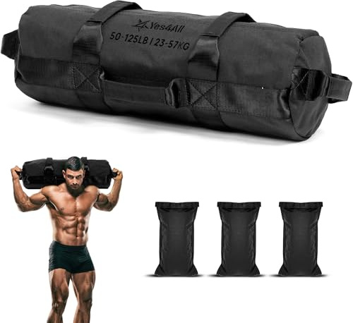 Yes4All Sandsäcke zum Trainieren, verstellbare Sandsäcke für Krafttraining mit Griffen, mehrere Farben und Größen, 2,3–90,7 kg