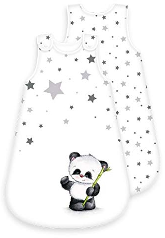 Baby-Schlafsack Motiv Panda - ganzjährig - umlaufender Reißverschluss Druckknopf (70 cm)