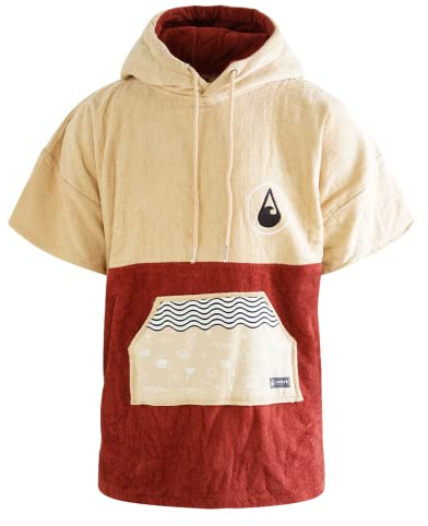 WAVE HAWAII Poncho Dunas Badeponcho 100% Baumwolle für Körpergrößen von 120-150 cm Umkleidehilfe für Schwimmen Strand Surfen Badetuch mit Kapuze Duschponcho für Kinder Damen Herren Erwachsene