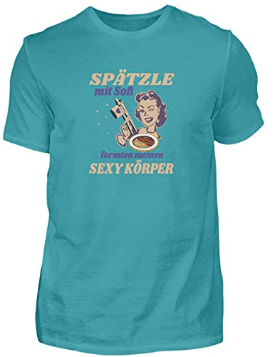 Spätzle avec sauce – Proverbes souabes – Schwaben Cadeaux – T-shirt pour homme, Bleu turquoise, S