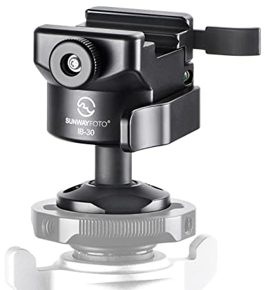 SUNWAYFOTO IB-30 Inverted Ball Head for Tripod and Monopod with QR Plate ,Compatible Arca Swiss/RRS/NATO/Picatinny Adapter Clamp,Load 40lb(18KG)