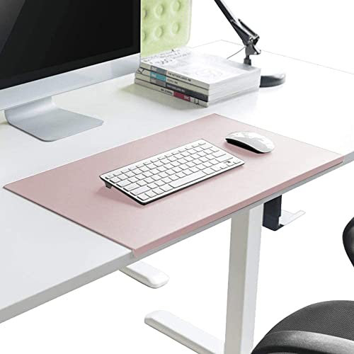 Schreibunterlage,Schreibtischunterlage mit Kantenschutz aus Weichem Kunstleder,Groß PU-Leder Mousepad für Büro/Zuhause,Büro Wasserdichte Rutschfeste Schreibenmatte,Rosa,70X40cm