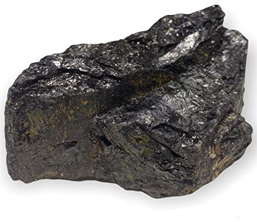 Turmalin Rohstein Natürlicher Stein schwarz Schörl groß Naturstein Naturbelassen Quarz Heilstein Schutz Mineral (30-60gr.)