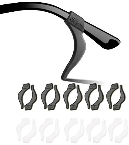 OPUGIT 10 Paare Antirutsch Brillenbügel, Weich Gläser Ohrbügel Brillenbügel Fassungshalter Ohr Grip Haken Silikon Fassungshalter für Brille,Schwarz/Weiß