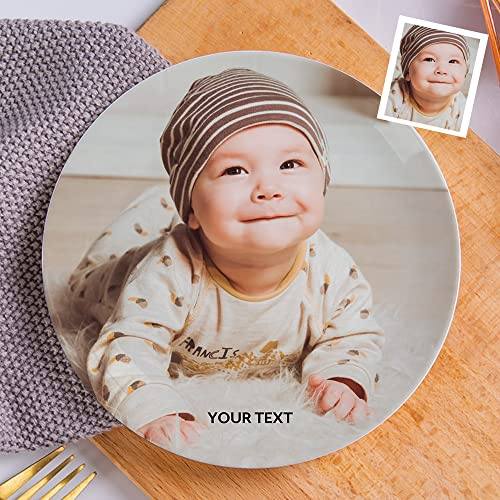 Smile lab Personalisiert Foto Pastateller Keramik, Speiseteller oder Frühstücksteller runder Essteller aus hochwertigem Porzellan 20.6cm