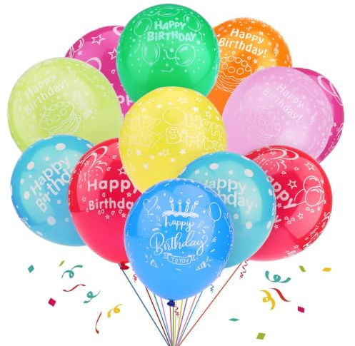 GoldRock Luftballons Geburtstag Bunt,30 Stk Happy Birthday Ballon,12 Zoll Ballons Geburtstag,Happy Birthday Luftballon für Kinder,Mädchen,Junge,Männer,Frauen,Geburtstagsdeko für Kindergeburtstag Party