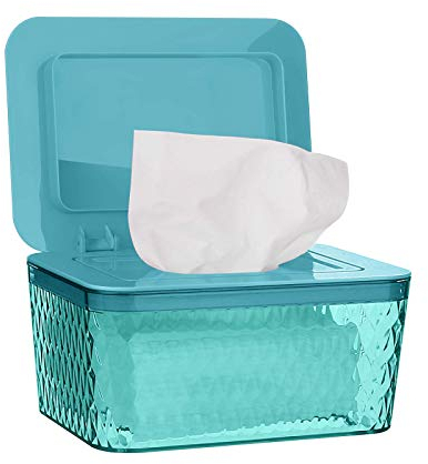 Whchiy Caja de toallitas húmedas para el cuidado del bebé, sin BPA, caja de papel higiénico con tapa, estuche de almacenamiento para hogar y oficina (caja verde)