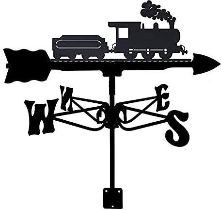 CAZARU Wetterfahne Zugform Wetterfahne für Dachmontage Outdoor Windfahne Bauernhof Szene Traktor Auto Flugzeug Klassischer Windrichtungsanzeiger mit Anti-Rost-Beschichtung Messwerkzeug