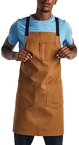 hedley & bennett Crossback Kochschürze – Professionelle Küchenschürze für Damen und Herren – 100% Baumwoll-Leinen, 227 g Stoff – Denver-Braun