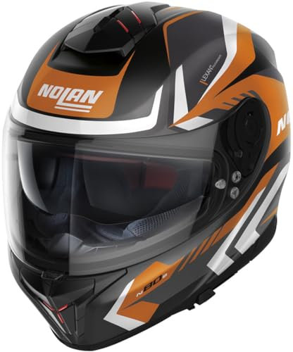 Nolan N80-8 Rumble N-Com Helm, schwarz matt/orange, L (60/61)