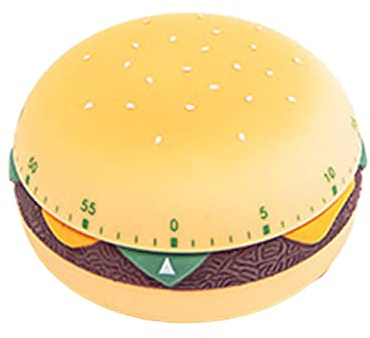 Vigcebit Kitchen Timer,Burger Shape Cute Mechanical Timers - 60 Minutes Timing Device for Baking Cookies, Cakes, Frying, Boiling Eggs, Home Decor
