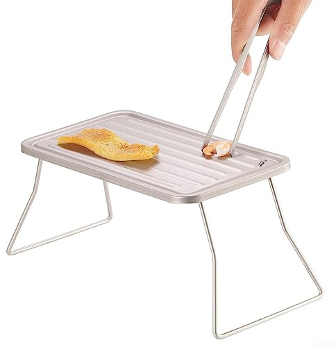 Griglia in titanio Rack Campfire Tavolo pieghevole Camping BBQ Grill Grill Kit di cottura ultraleggero per escursionismo Picnic Giardino
