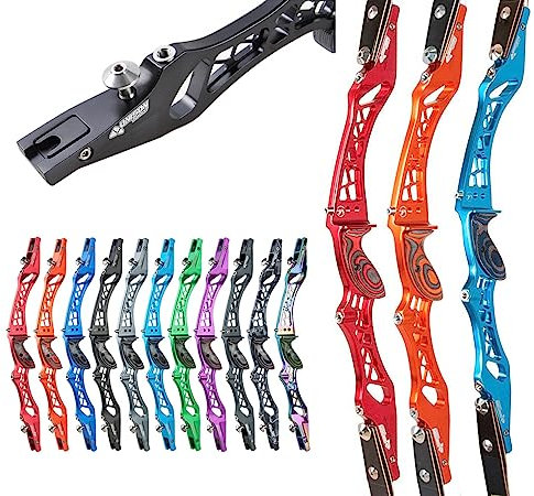 surwolf Wettbewerbs Recurve Bogen 66 68 70 22-48lb Takedown Recurve Bogen Set für Erwachsene ILF Bogen Riser und Bogen Gliedmaßen Sport Recurve Bogen（Grün Griff Links，23）