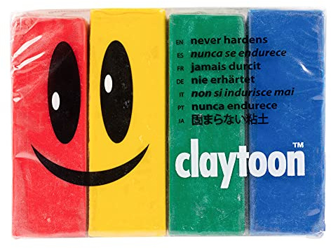 Van Aken Claytoon Modelliermasse – 450 g (vier 113 g Riegel) – Verwendung für Claymation, Modelle und Stop Motion (Primär)