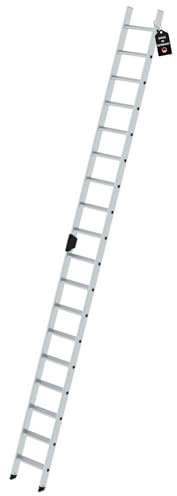 PROREGAL Stufen-Anlegeleiter ohne Traverse | 18 Stufen | Leiter, Teleskopleiter, Trittleiter, Bockleiter, Sprossen-Doppelleiter