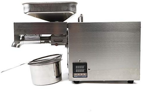 Begoniape Presse à huile automatique, 220 V/610 W en acier inoxydable Graines de lin électrique avec contrôle de la température de l'huile, 180 ~ 220 ℃ Moulin à huile pour lait écrémé, beurre protéiné