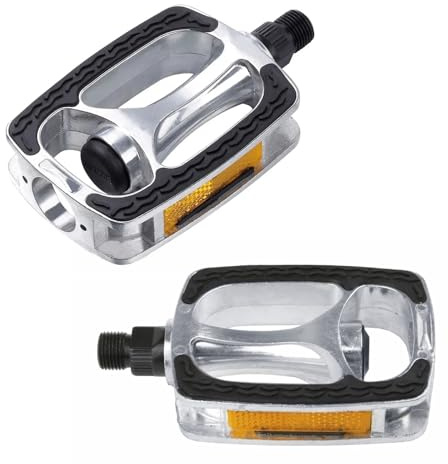 Landrain Pedales de aleación de aluminio, pedales de bicicleta trekking antideslizantes con reflectores