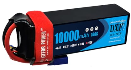 Batterie Lipo 6S DXF 10000mAh 22.2V avec Décharge Élevée 100C et Connecteur EC5 - Pack de 1, Idéale pour Drones, Avions RC et Voitures, Performances Exceptionnelles!