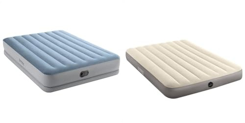 Intex 64159 Colchón Hinchable Doble, con Bomba IEléctrica USB Integrada & 64102 - Colchón Hinchable, Medidas 137x191x25 cm