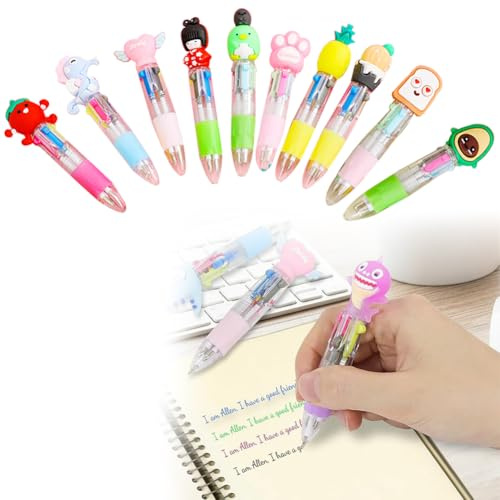 Penne Multicolore,10pcs Regalini Fine Festa Compleanno Natale,Mini Penna Multicolore 4 Colori,Colorate Penne a Sfera,Colorate Penne a Sfera Retrattile,Penne Multicolores Bambini,Gadget Compleanno