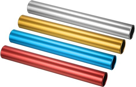PATIKIL Aluminum Relay Batons, 1 Set Field Track Relay Events Baton for Race Gym Track and Field Equipment Class Games Outdoor Sports Running Practice, Multicolor