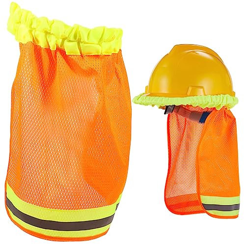 DOITOOL 4pièces Chapeau De Réfléchissant pour Casque De Solaire avec Bande Élastique pour Cou Accessoire De Travail Extérieur