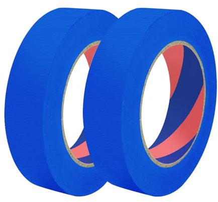 Duccinp Blau Kreppband 24mm x 50m, 2 Rolle Maler Malerkrepp, Abklebeband Maler Leicht zu Entfernen, Keine Rückstände, Malerband Eignet Starke Haftung, Malerkrepp für Malerarbeiten und Dekoration