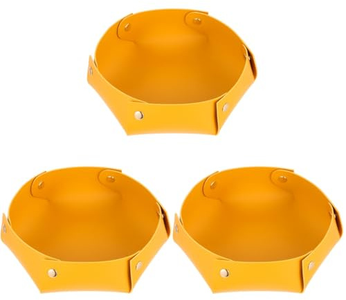 Abaodam 3St Würfelfach Würfel-Aufbewahrungsfach für Würfel Faltwürfel Faltbare klappbare ordnungsboxen Desktop-Würfelablage Desktop-Ablagefach Pu Yellow