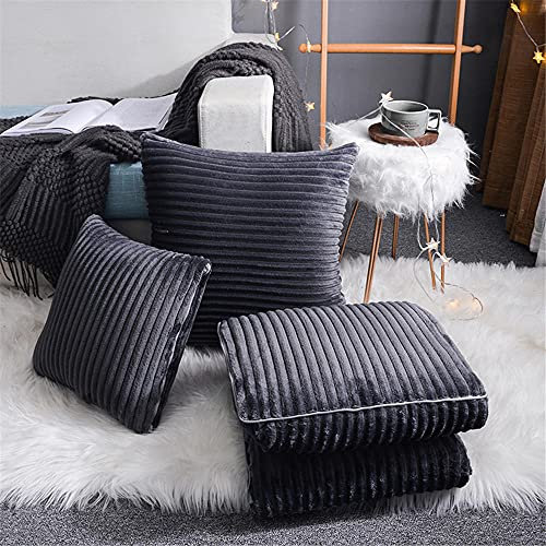 Reisedecke, Kissen, 2-in-1, tragbare Kissendecke für Flugzeug, Auto, Büro, Zuhause, warme Steppdecke zum Schlafen, Nickerchen, Grau
