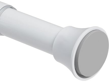 PadPure Shower Curtain Pole Extendable No Drill White Tension Rods for Curtain Adjustable Telescopic Rods Non-Slip Shower Curtain Rail Non-Rust for Wardrobe Kitchen Bathroom Window 75-255cm