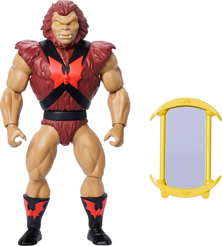Masters of The Universe Origins Actionfigur Grizzlor aus der Cartoon-Kollektion, ca. 14 cm groß, 1980er Motu TV haariger Bösewicht, detailreiches Design und Spiegel-Zubehörteil, JBM90